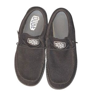 Hey Dude Kids Youth 6 Wally Funk Mono Black Slip-On Loafers